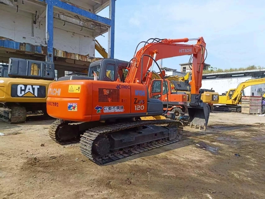 12t ZX120 Hidrolik Paletli İkinci El Hitachi Ekskavatör Çalışma Ağırlığı 12200kg
