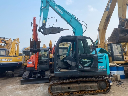 7t İkinci El SK75-8 Hidrolik Paletli Ekskavatör, 0.4m3 Kovalı 6850KG
