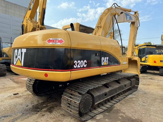 İkinci el CAT Caterpillar 320C Hidrolik sürünen kazıcı inşaat makineleri 20 ton