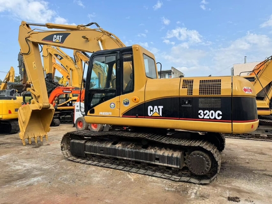 İkinci el CAT Caterpillar 320C Hidrolik sürünen kazıcı inşaat makineleri 20 ton