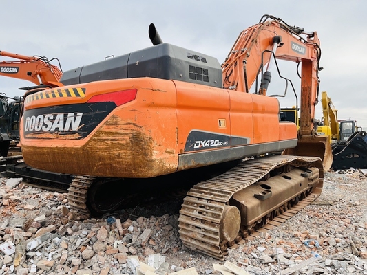 42 ton orijinal kullanılmış Doosan DX420LC-9C 2 m3 kova kapasitesi ile sürünen kazıcı ikinci el kazıcı