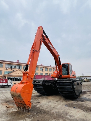 Doosan 1 m3 Nehir Temizleme Makinesiyle DH220LC-9E Kullanılmış Amfibi Kazıcı Uzun Uzaylı Boom İkinci El Kazıcı