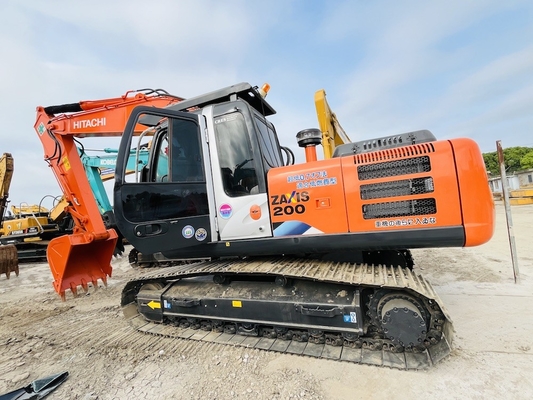 20 Ton Asıl Japonya Kullanılmış Hitachi ZX200-3G Crawler Excavator ISUZU Motoru